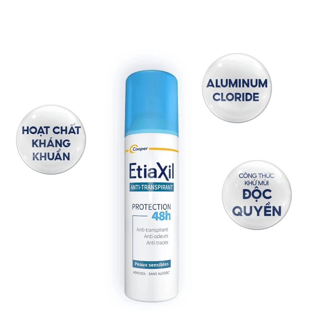 Etiaxil Xịt khử mùi Anti - Transpirant Protection 48h Peaux Sensibles Aérosol - Sans Alcool 150ml thumb 2