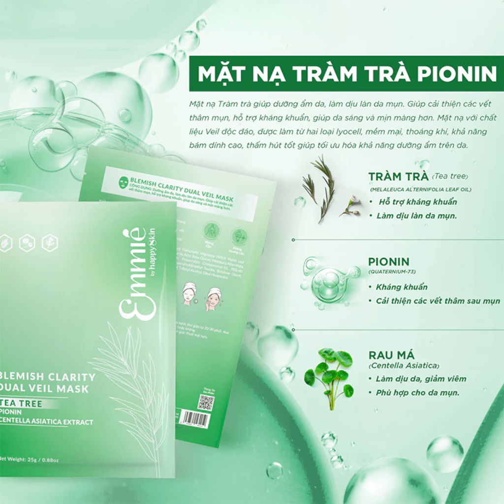 Emmie by Happyskin Mặt nạ Blemish Clarity Dual Veil Mask 25g 4