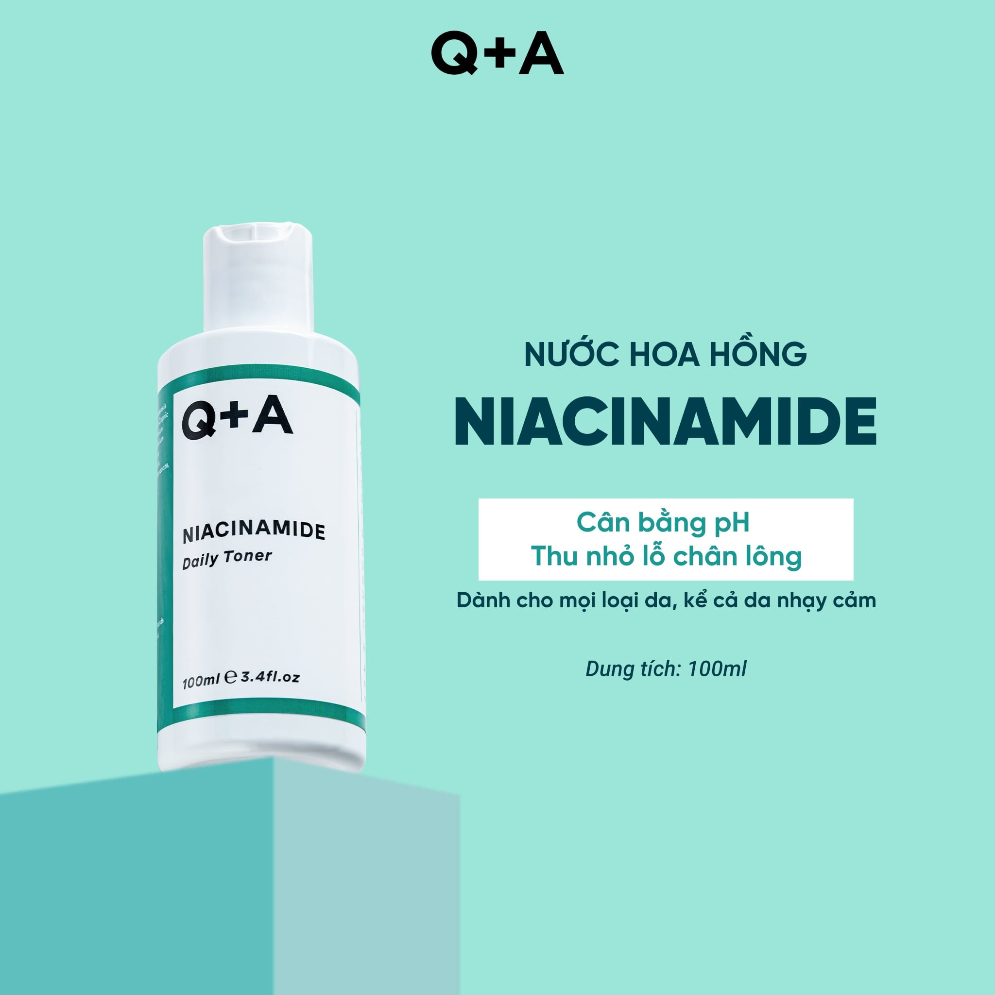 Q+A Nước hoa hồng Niacinamide Daily Toner 100ml 3