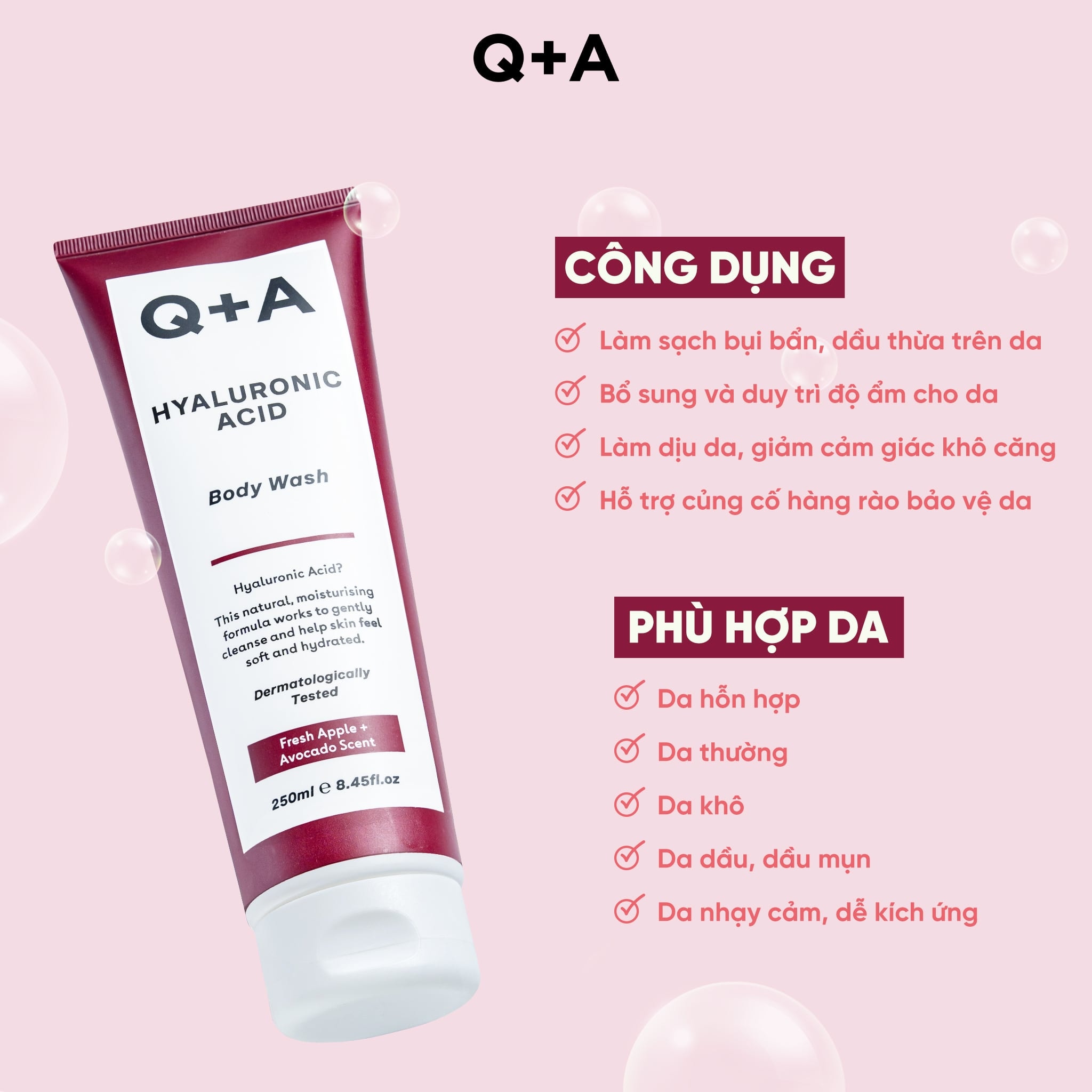 Q+A Sữa tắm Hyaluronic Acid Body Wash 250ml 5