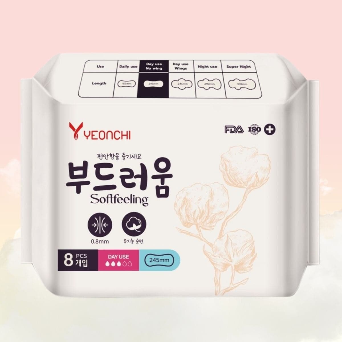 Yeonchi Băng vệ sinh ban ngày Softfeeling 8 miếng thumb 3