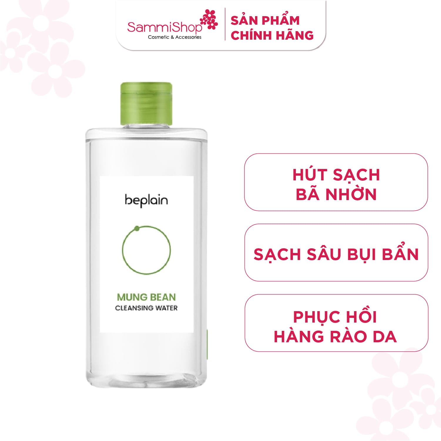 Beplain Nước tẩy trang Mung Bean Cleansing Water 400ml thumb 2