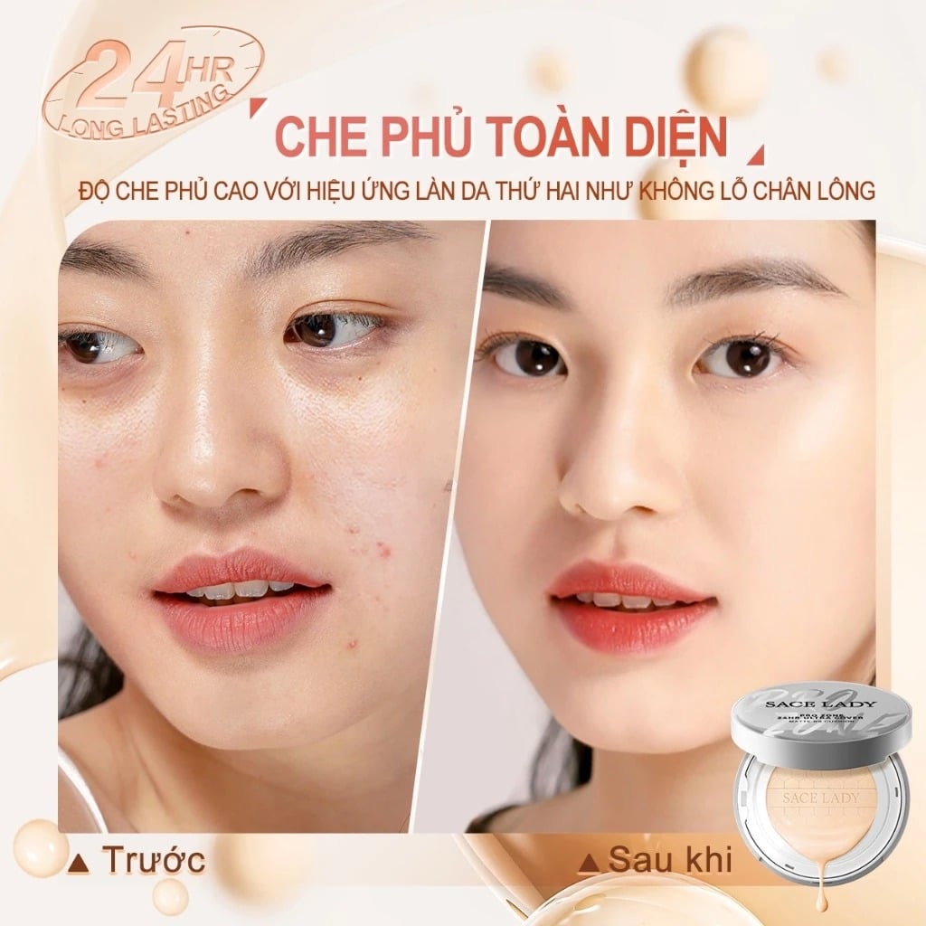 Sace Lady Phấn nước trang điểm Pro Zone 24hr Ultra Cover Matte BB Cushion 10g 6