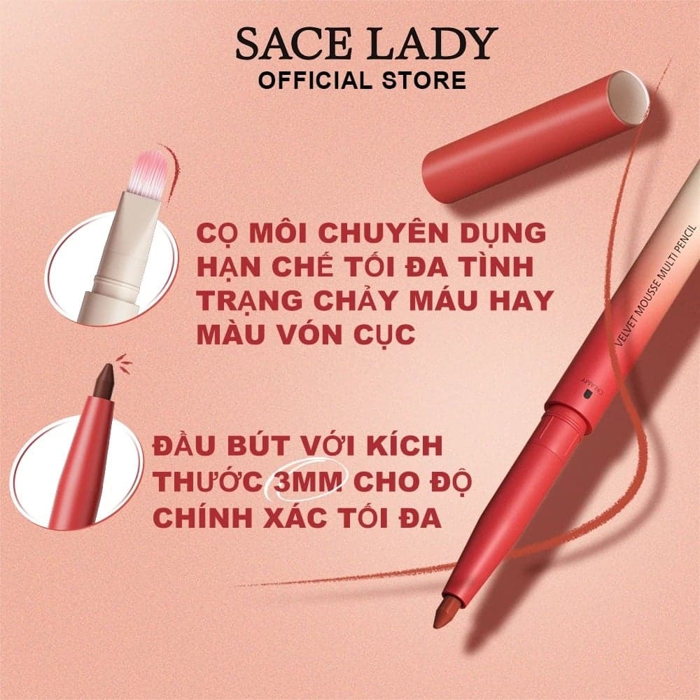 Sace Lady Chì kẻ viền môi Velvet Mousse Multi Pencil 0.2g thumb 6