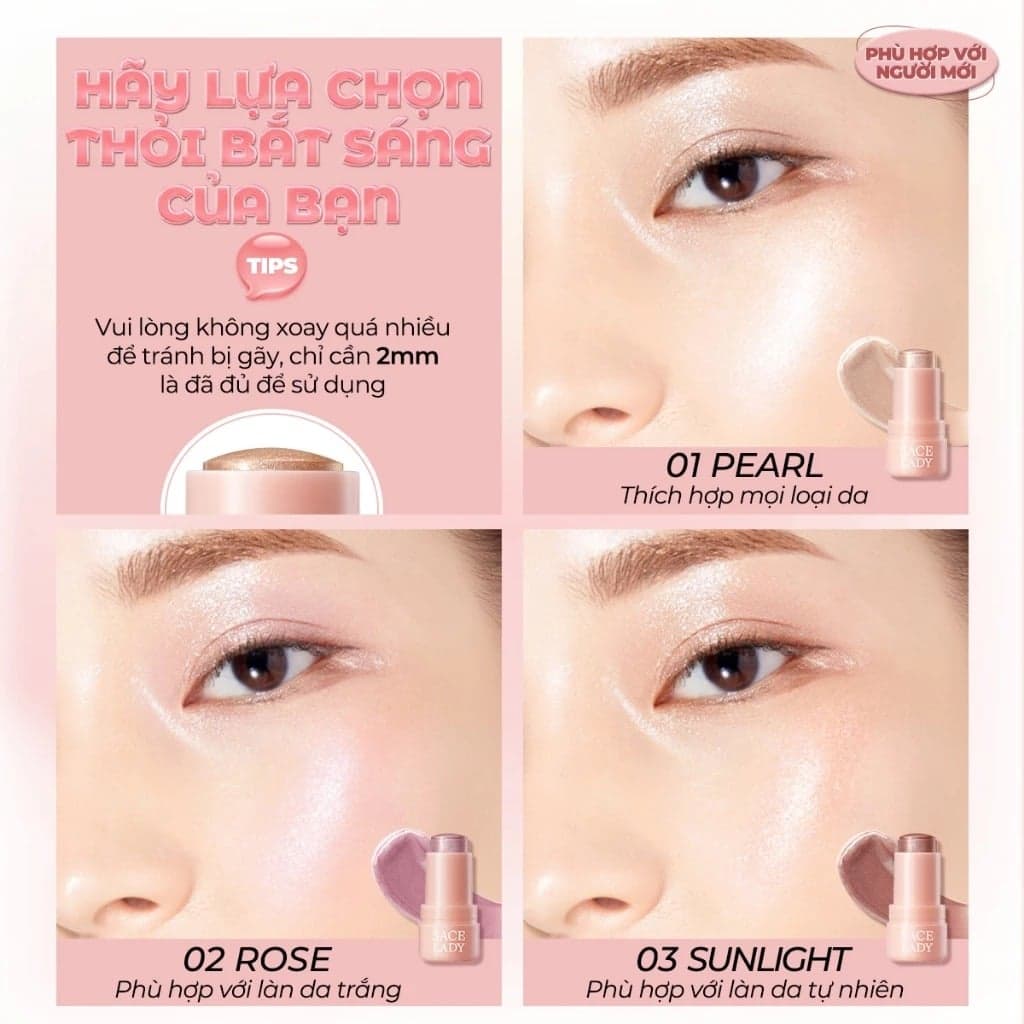 Sace Lady Bắt sáng dạng thạch Cooling Jelly Highlighter Stick 8g thumb 6