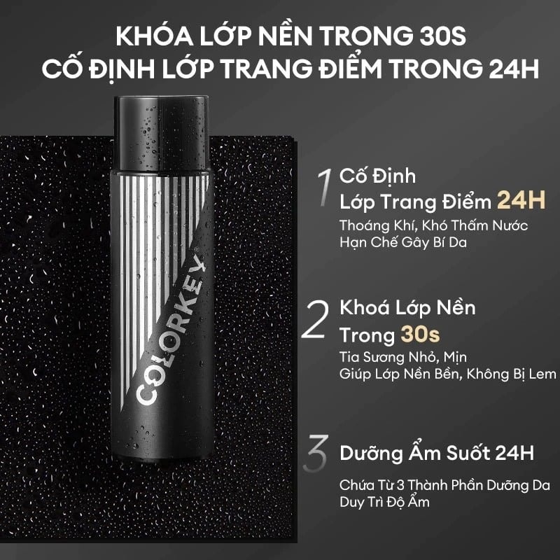 COLORKEY Xịt khóa trang điểm Airy Soft Matte Setting Spray 2