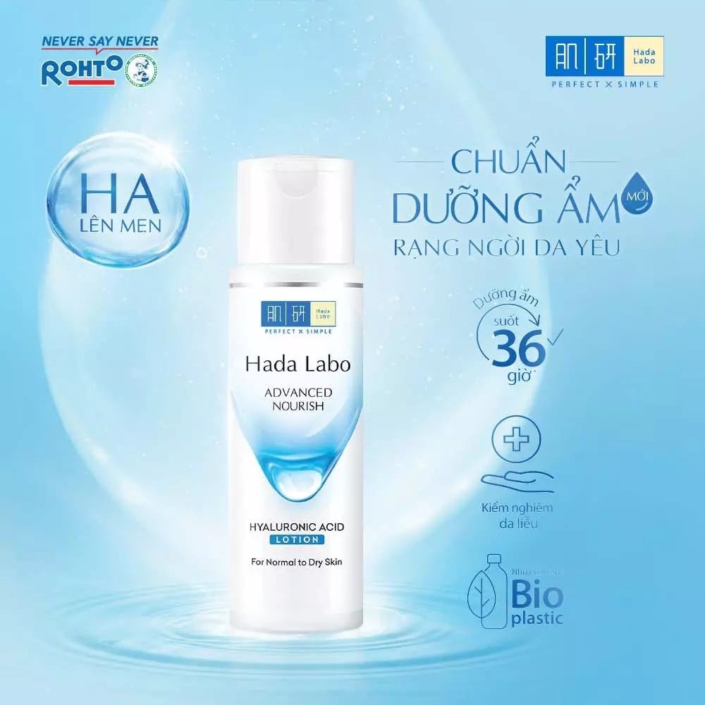 Hadalabo Dung dịch dưỡng ẩm Advanced Nourish Hyaluronic Acid Lotion ForNormal To DrySkin170ml + quà 2
