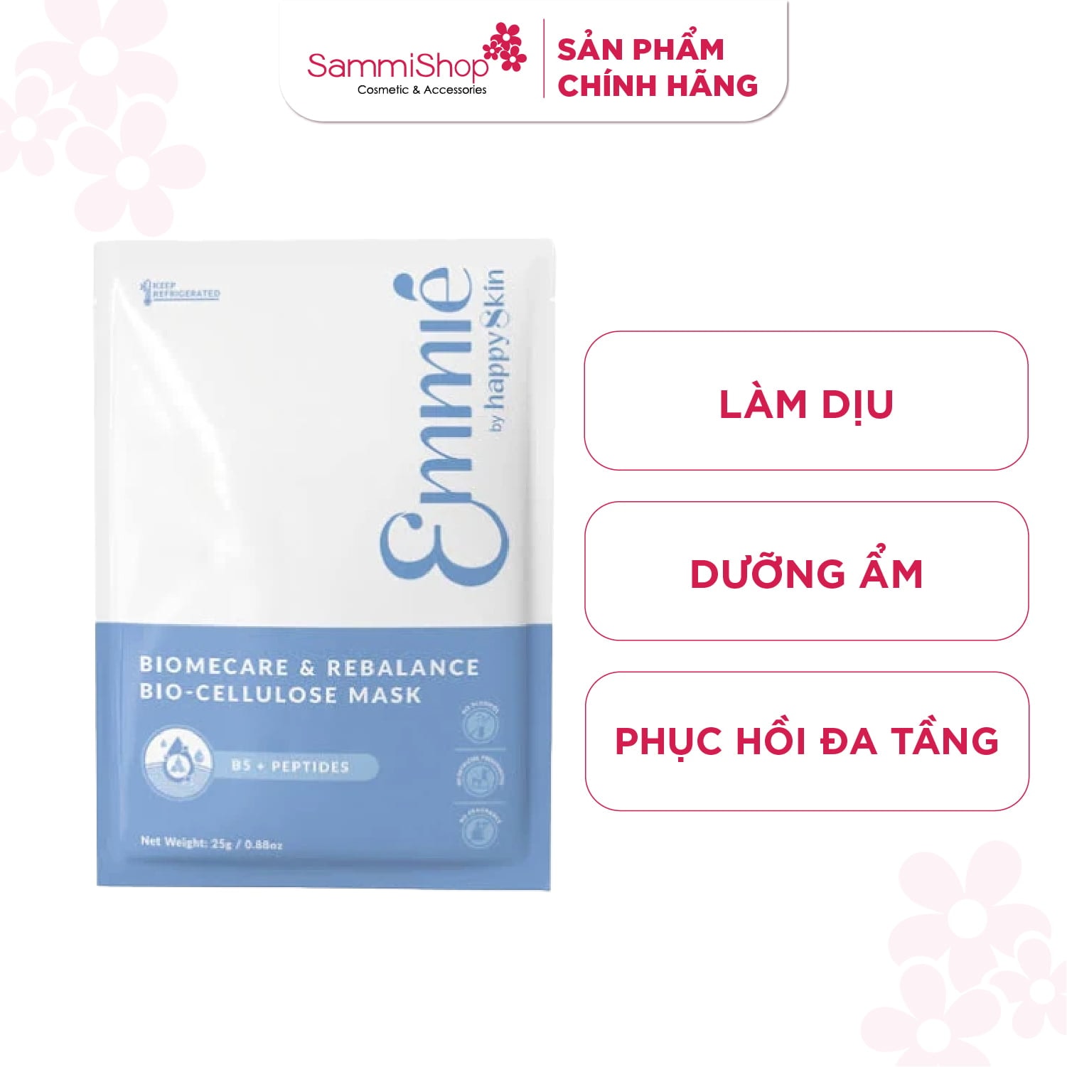 Emmie by Happyskin Mặt Nạ Bio-Cellulose Mask 25g 2