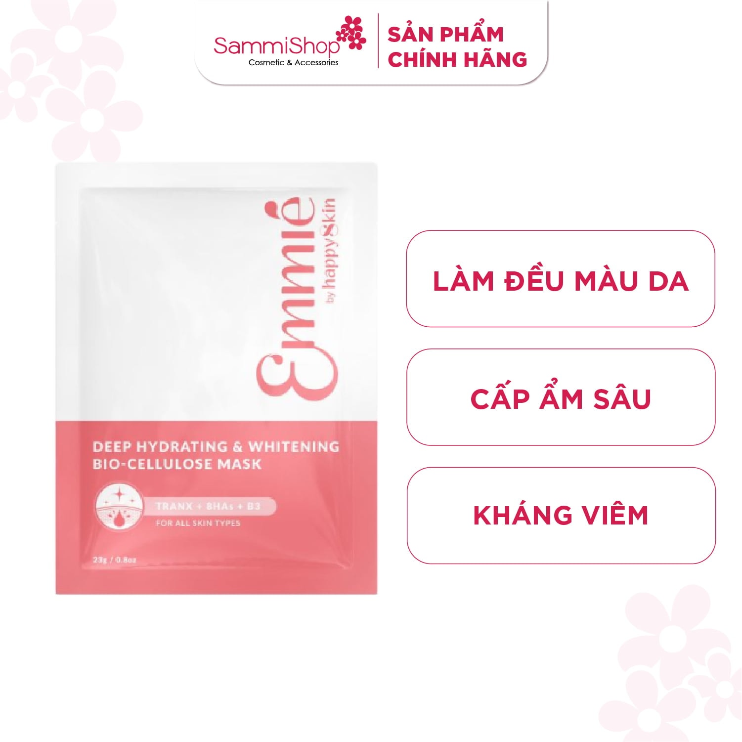 Emmie by Happyskin Mặt Nạ Bio-Cellulose Mask 25g 3
