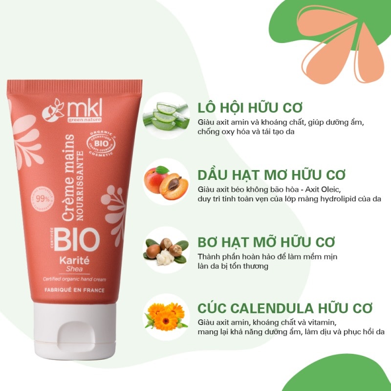 MKL Green Nature Kem tay Crème Mains Bio 50ml 12