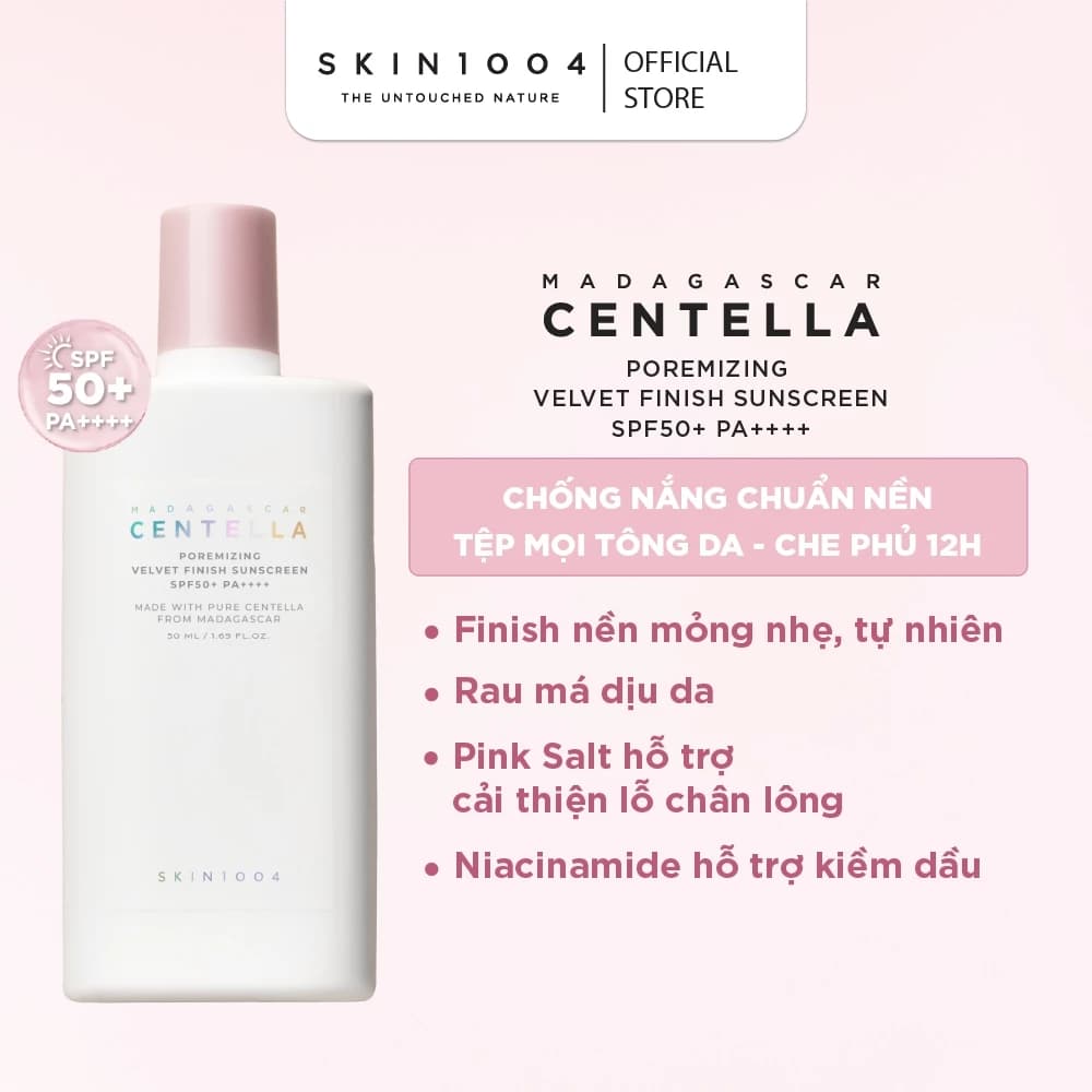 FS8 Skin1004 Kem chống nắng Madagascar Centella Poremizing Velvet Finish Sunscreen SPF50+ PA++++ 50ml thumb 3