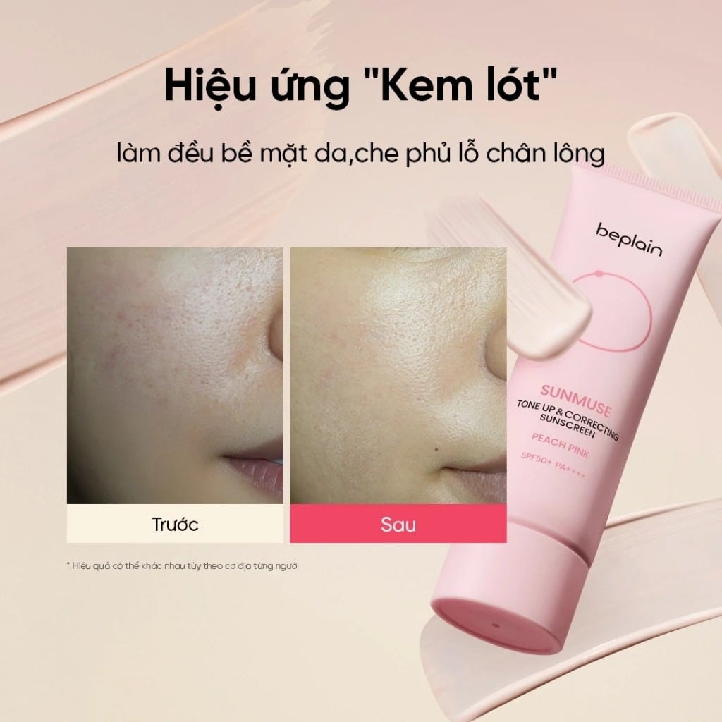 Beplain Kem chống nắng Sunmuse Tone Up & Correcting Sunscreen Peach Pink SPF50+ PA++++ 50ml 4