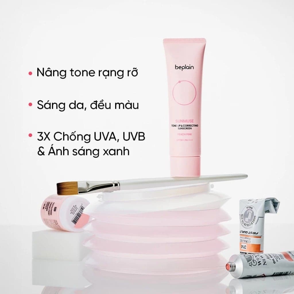 Beplain Kem chống nắng Sunmuse Tone Up & Correcting Sunscreen Peach Pink SPF50+ PA++++ 50ml thumb 3