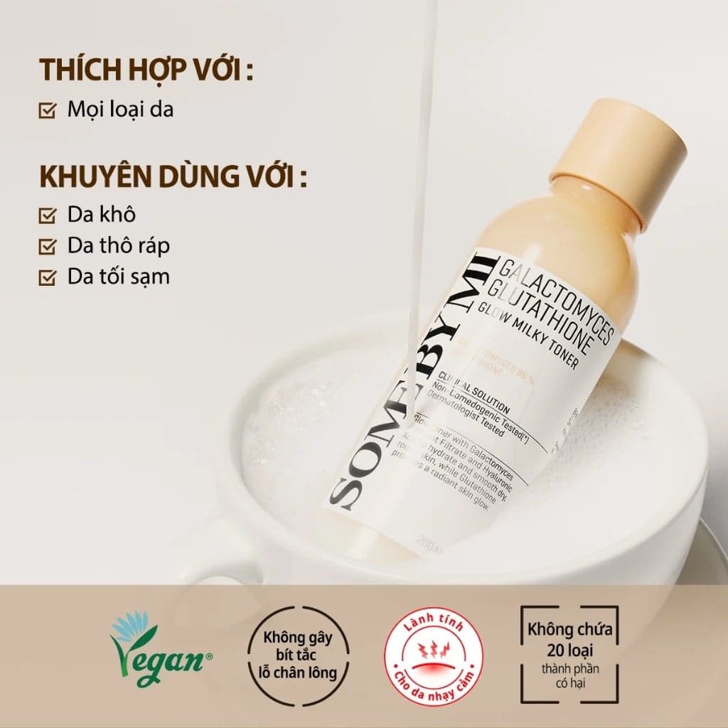 Some By Mi Nước Hoa Hồng Galactomyces Glutathione Glow Milky Toner 200ml thumb 6