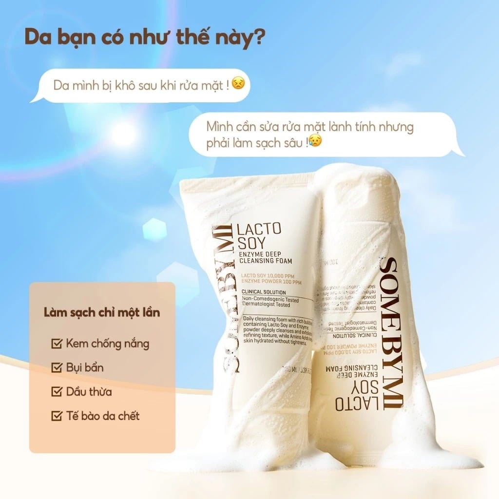Some By Mi Sữa rửa mặt Lacto Soy Enzyme Deep Cleansing Foam 100ml 6