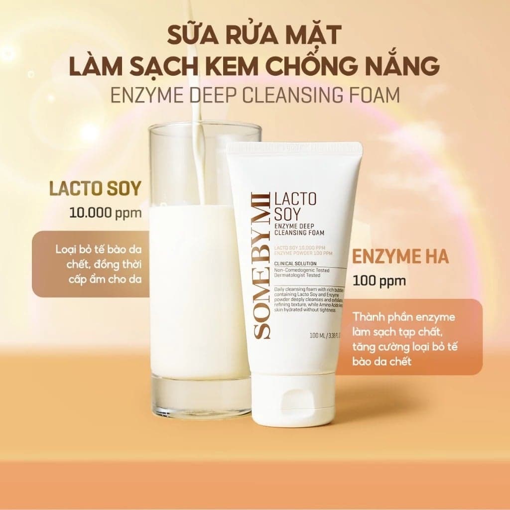 Some By Mi Sữa rửa mặt Lacto Soy Enzyme Deep Cleansing Foam 100ml thumb 5