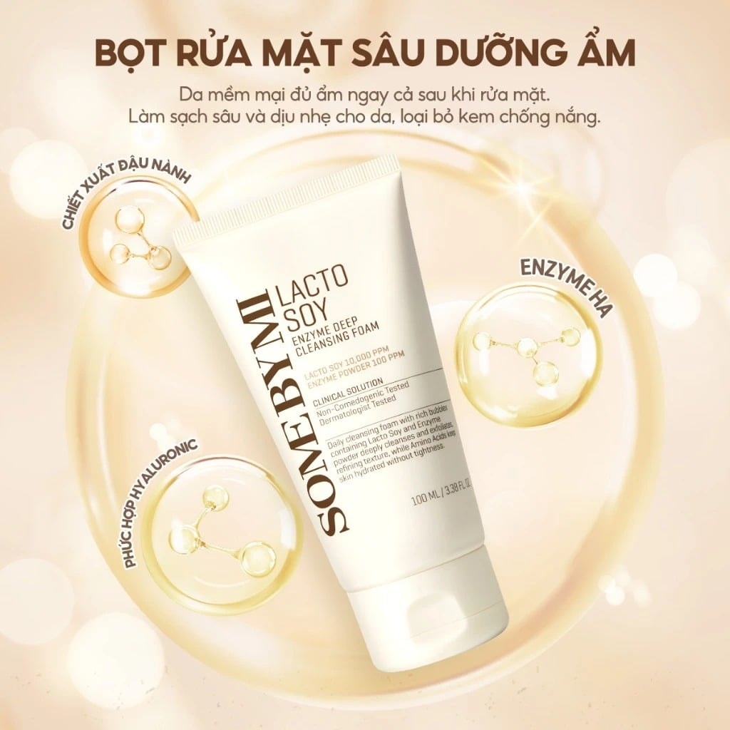 Some By Mi Sữa rửa mặt Lacto Soy Enzyme Deep Cleansing Foam 100ml 4