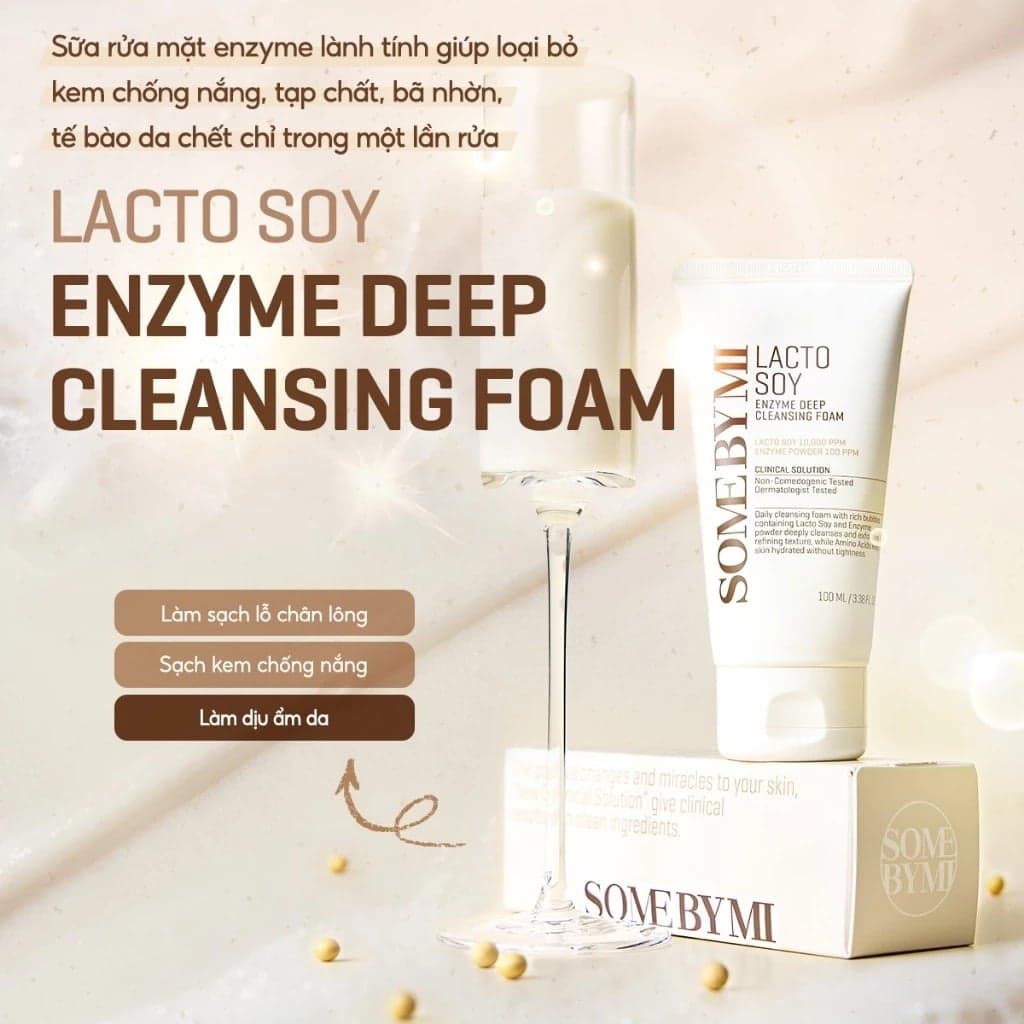 Some By Mi Sữa rửa mặt Lacto Soy Enzyme Deep Cleansing Foam 100ml thumb 3