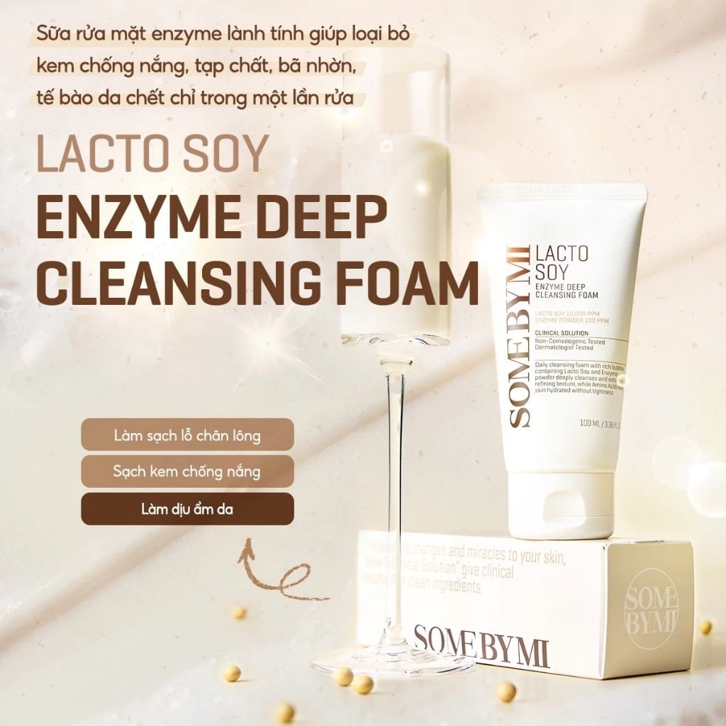 Some By Mi Sữa rửa mặt Lacto Soy Enzyme Deep Cleansing Foam 100ml 3