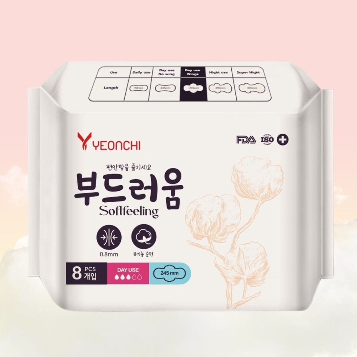 Yeonchi Băng vệ sinh ban ngày Softfeeling 8 miếng thumb 4