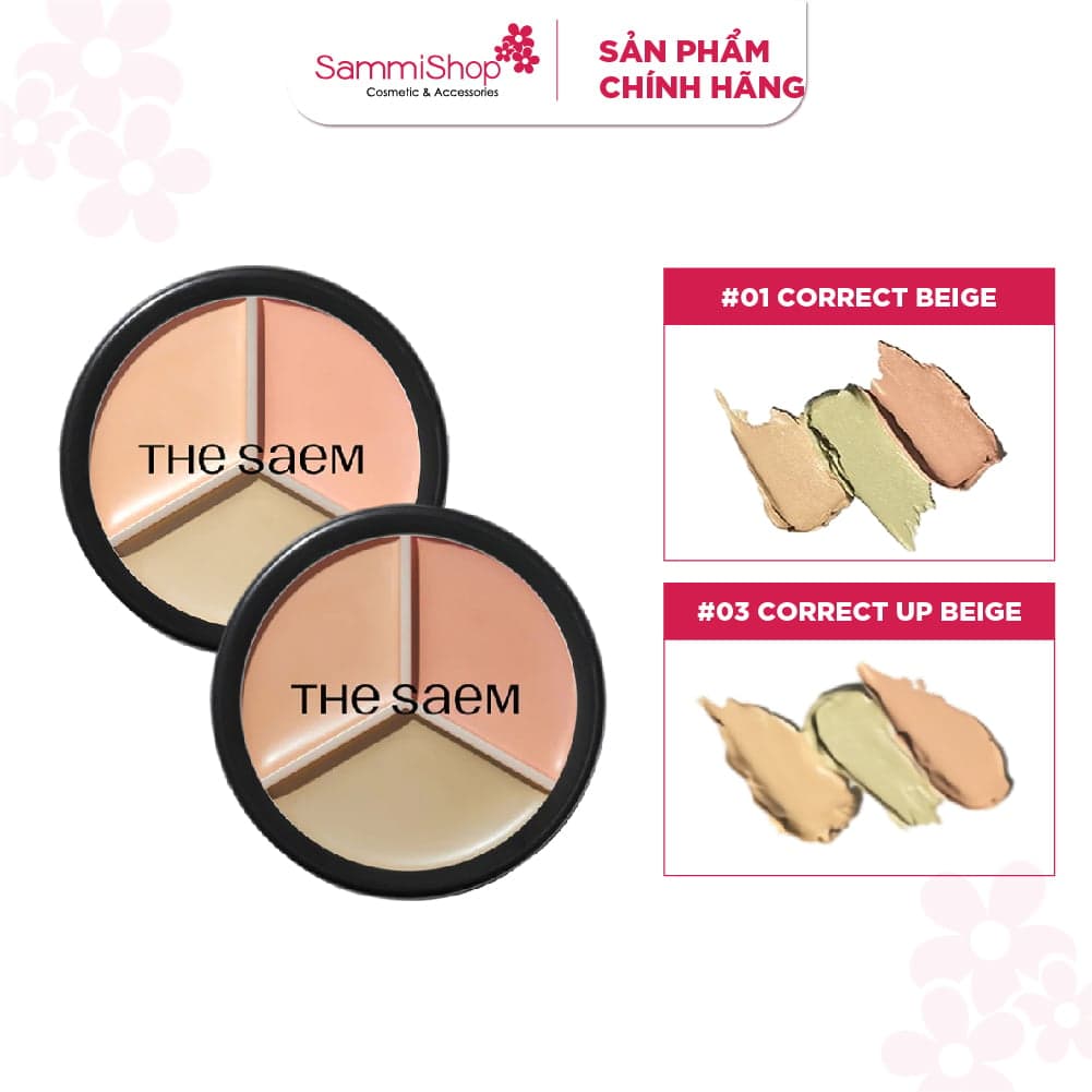 The Saem Kem che khuyết điểm triệt sắc Cover Perfection Triple Pot Concealer 4.5g*3 thumb 1
