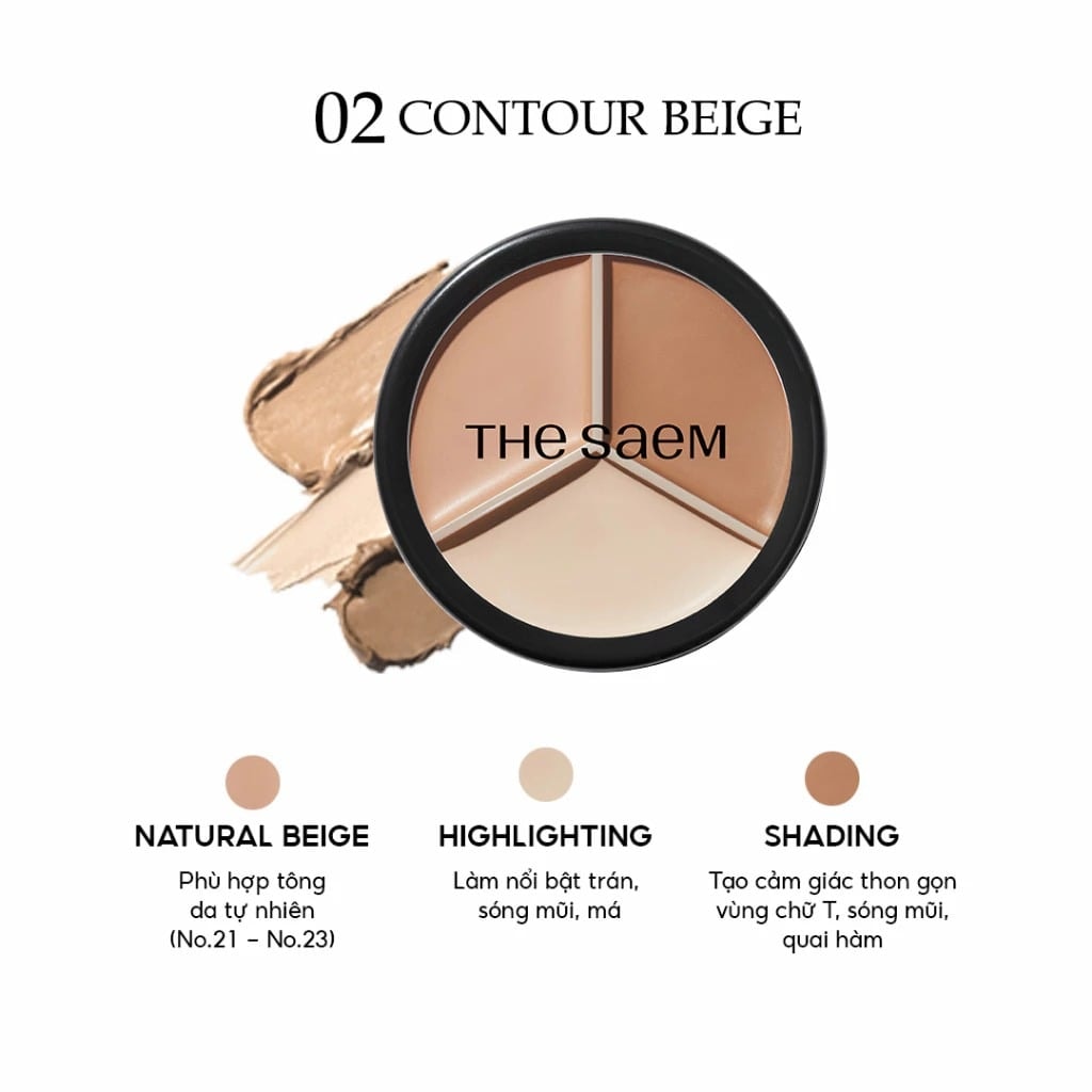 The Saem Kem che khuyết điểm triệt sắc Cover Perfection Triple Pot Concealer 4.5g*3 10