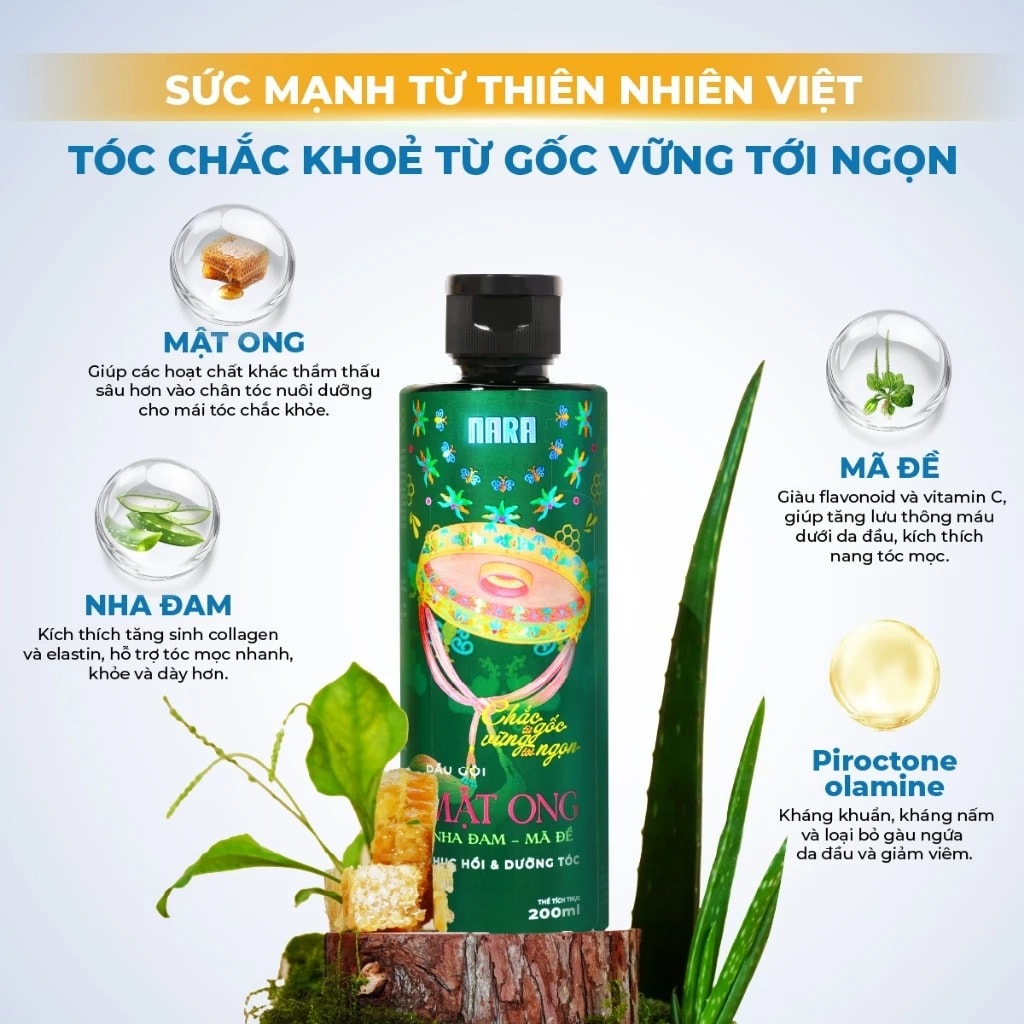 Nara Combo Gội Xả Nha đam mã đề 500mlx2 3