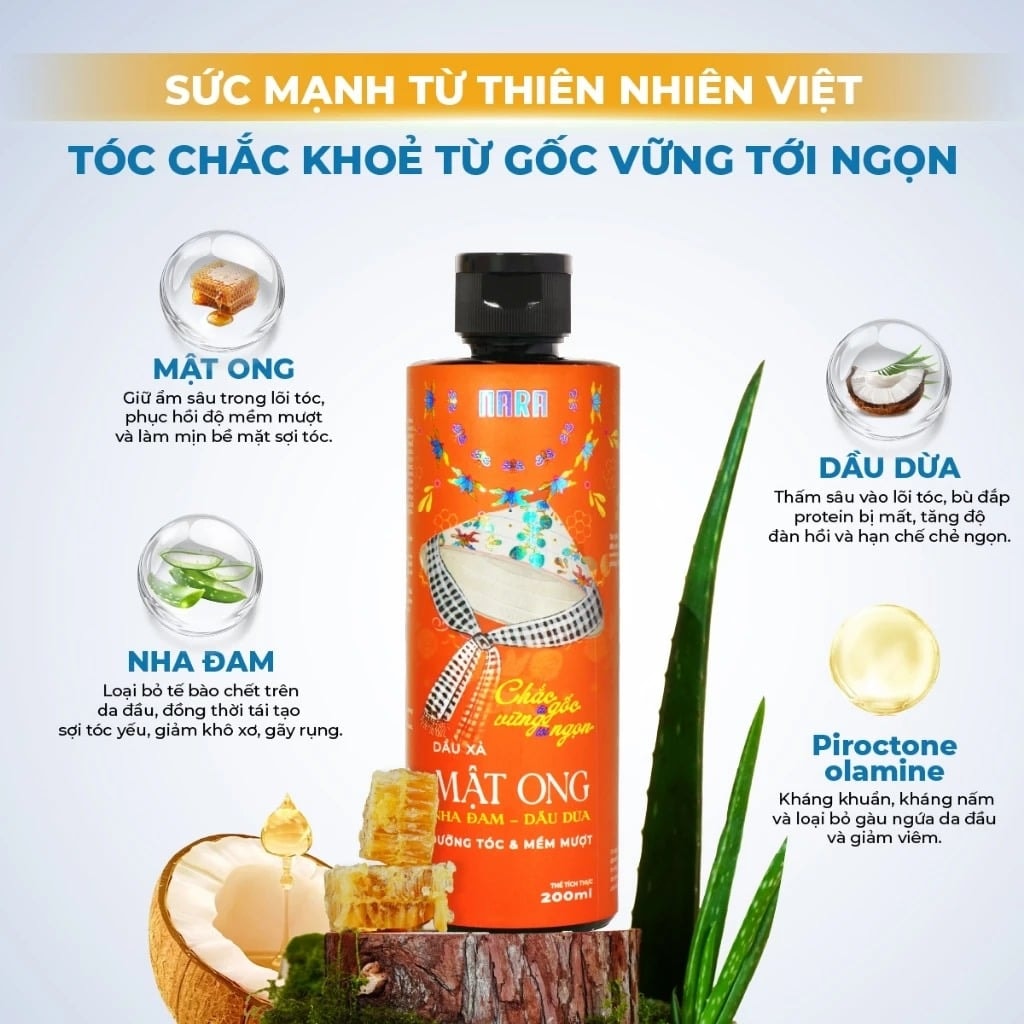 Nara Combo Gội Xả Nha đam mã đề 500mlx2 7