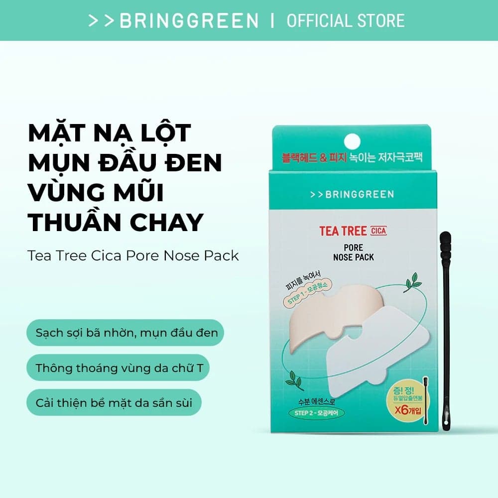 Bring Green Bộ sản phẩm mặt nạ mũi Tea Tree Cica Pore Nose Pack thumb 3