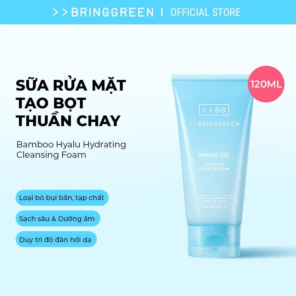 Bring Green Sữa rửa mặt Bamboo Hyalu Hydrating Cleansing Foam 120ml thumb 3
