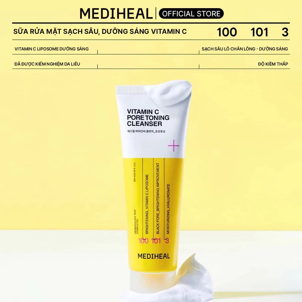 Mediheal Sữa rửa mặt Vitamin C Cleanser Pore Toning 120ml thumb 3
