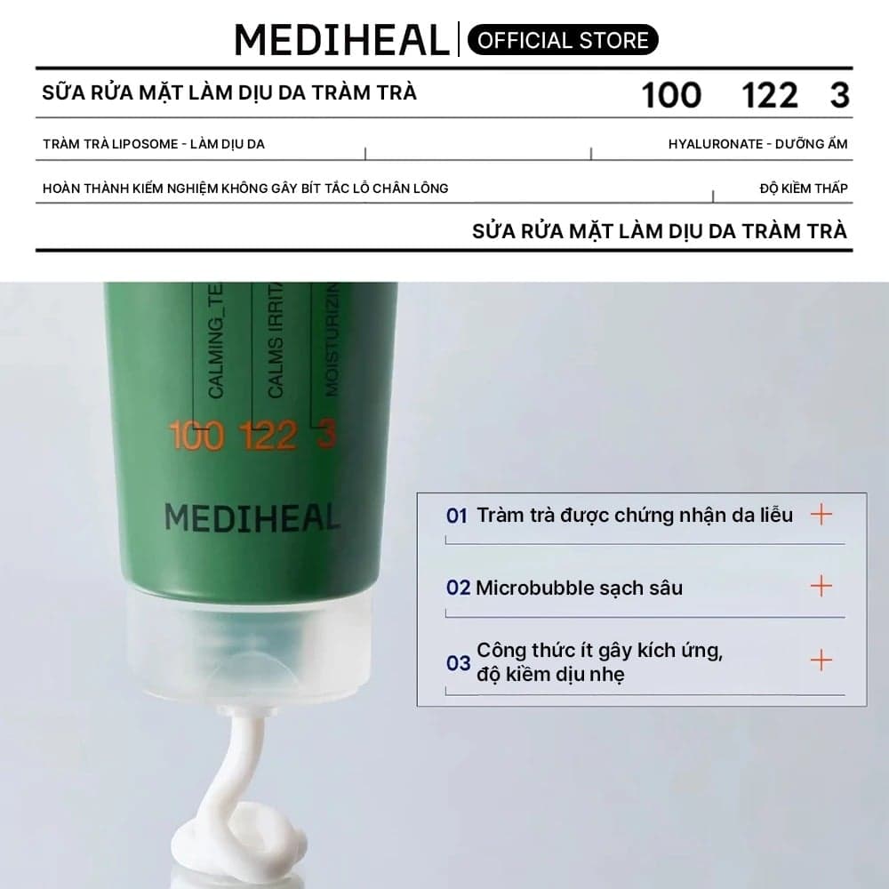 Mediheal Sữa rửa mặt Teatree Cleanser Trouble Calming 120ml thumb 3