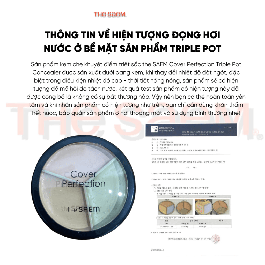 The Saem Kem che khuyết điểm triệt sắc Cover Perfection Triple Pot Concealer 4.5g*3 thumb 3