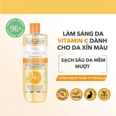 DEAL HỜI GIÁ TỐT 1.7-2.8 Evoluderm Nước tẩy trang Vitamin C 250ml thumb 2
