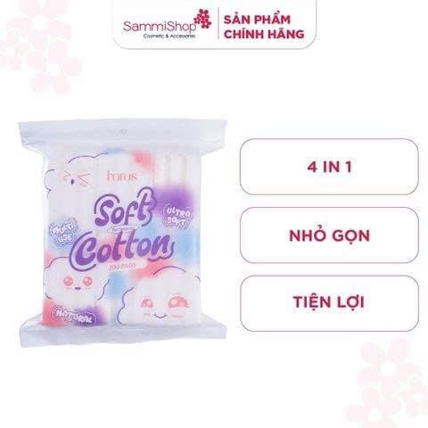 CB8 COMBO 3 Horus Bông Tẩy Trang Cao Cấp Rectangular Soft Cotton Pad 200 Pads 3