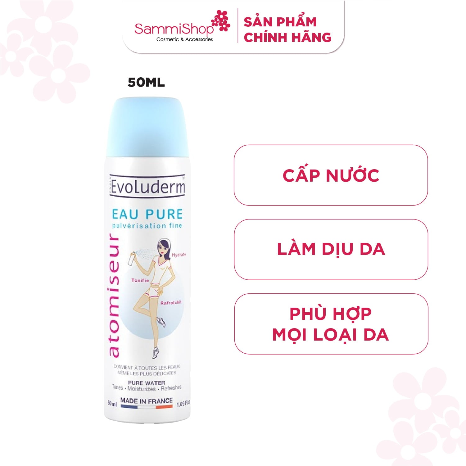 Evoluderm Xịt khoáng Pure Water 8