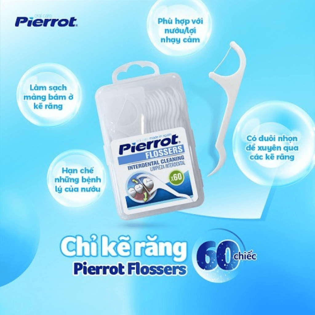 Pierrot Chỉ kẽ răng Flossers Interdental Cleaning Limpieza Interdental 60 chiếc 2