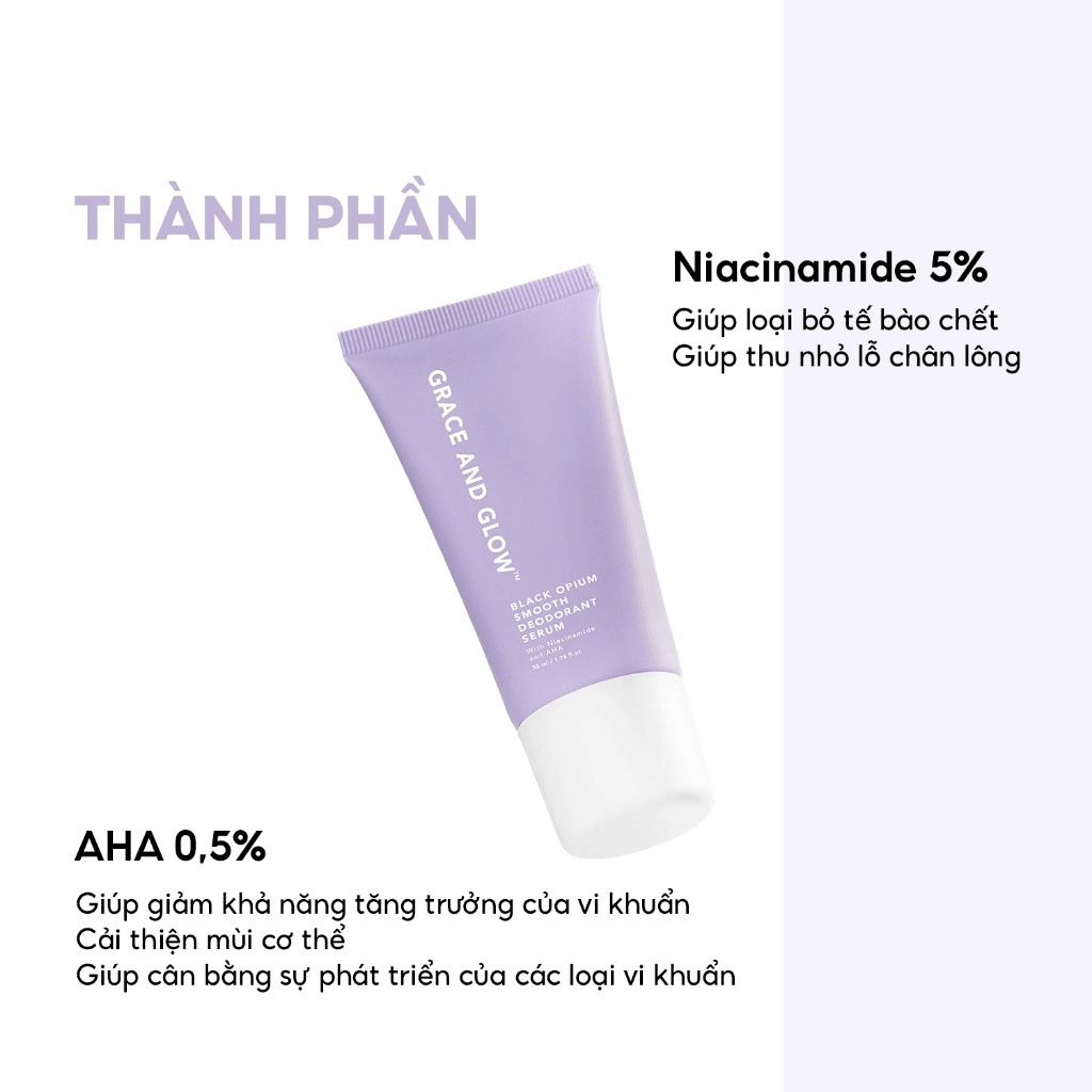 Grace And Glow Lăn khử mùi Black Opium Smooth Deodorant Serum With Niacinamide And AHA 50ml 2