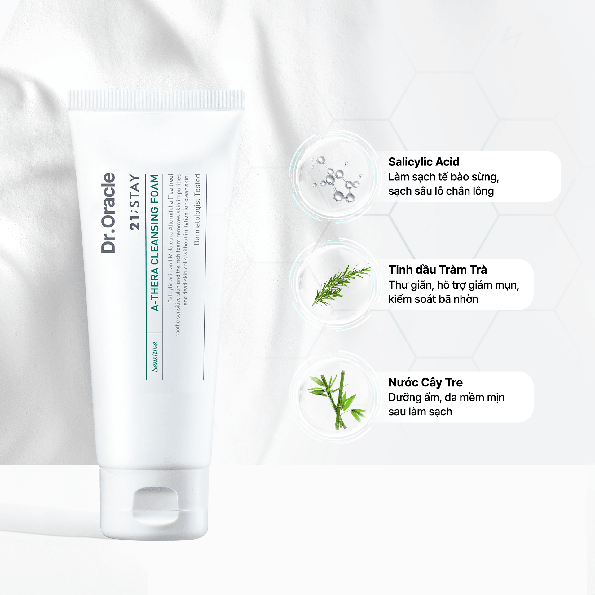 Dr.Oracle Sữa rửa mặt 21;STAY A-Thera Cleansing Foam 100ml 5