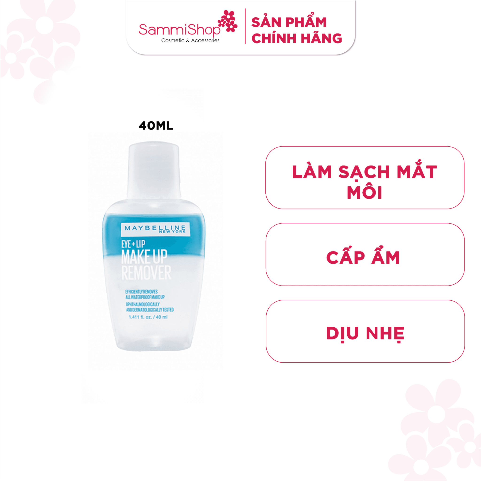 Maybelline Nước tẩy trang mắt môi Makeup Remover Lip & Eye 40ml (IP07) thumb 2