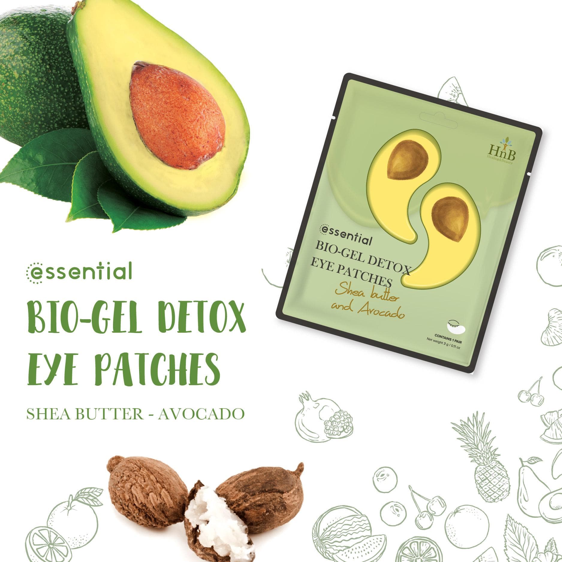HNB Mặt nạ dưỡng da vùng mắt Essential Detox Bio-Gel Eye Patches thumb 3