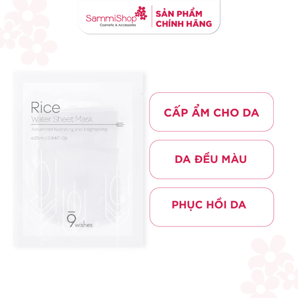 9 Wishes Mặt nạ giấy Rice Water Sheet Mask 25ml thumb 1