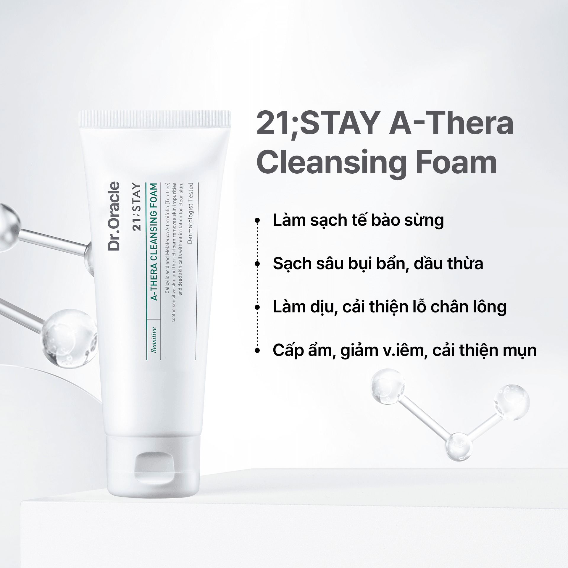 Dr.Oracle Sữa rửa mặt 21;STAY A-Thera Cleansing Foam 100ml 3