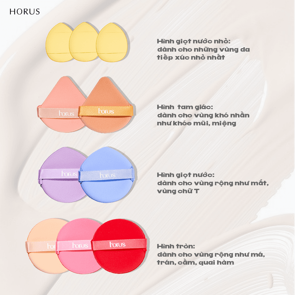 Horus Bộ bông mút trang điểm Makeup Puff Set thumb 3