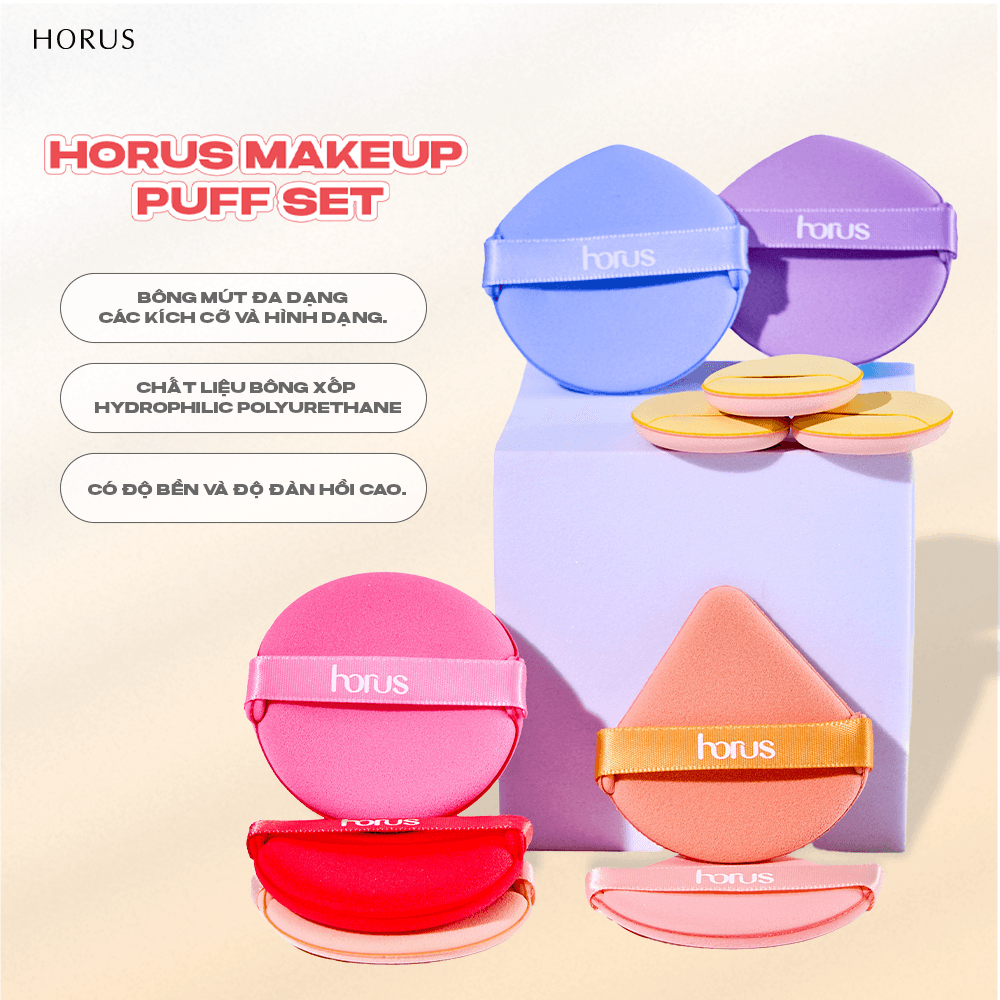 Horus Bộ bông mút trang điểm Makeup Puff Set thumb 4