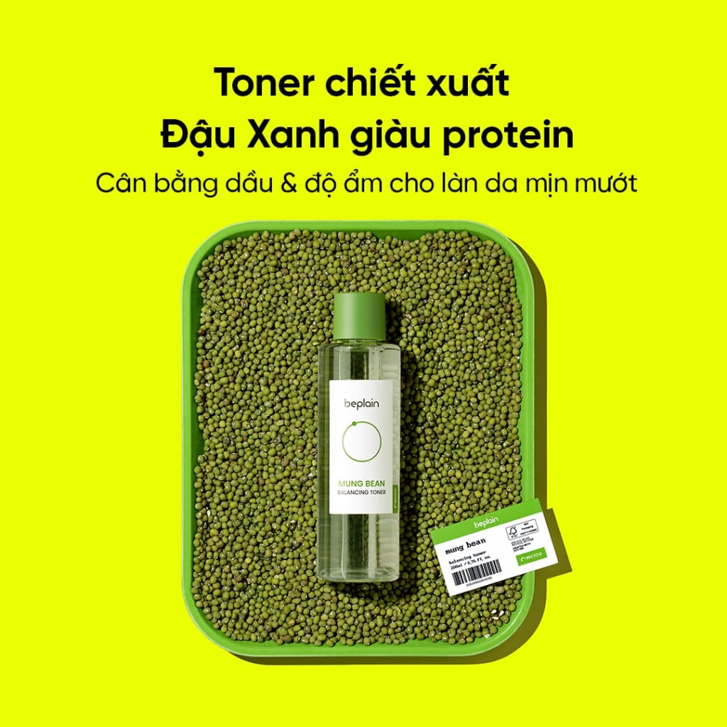 Beplain Nước hoa hồng Mung Bean Balancing Toner 200ml 7