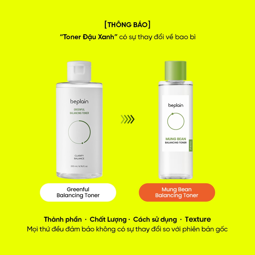 Beplain Nước hoa hồng Mung Bean Balancing Toner 200ml 8