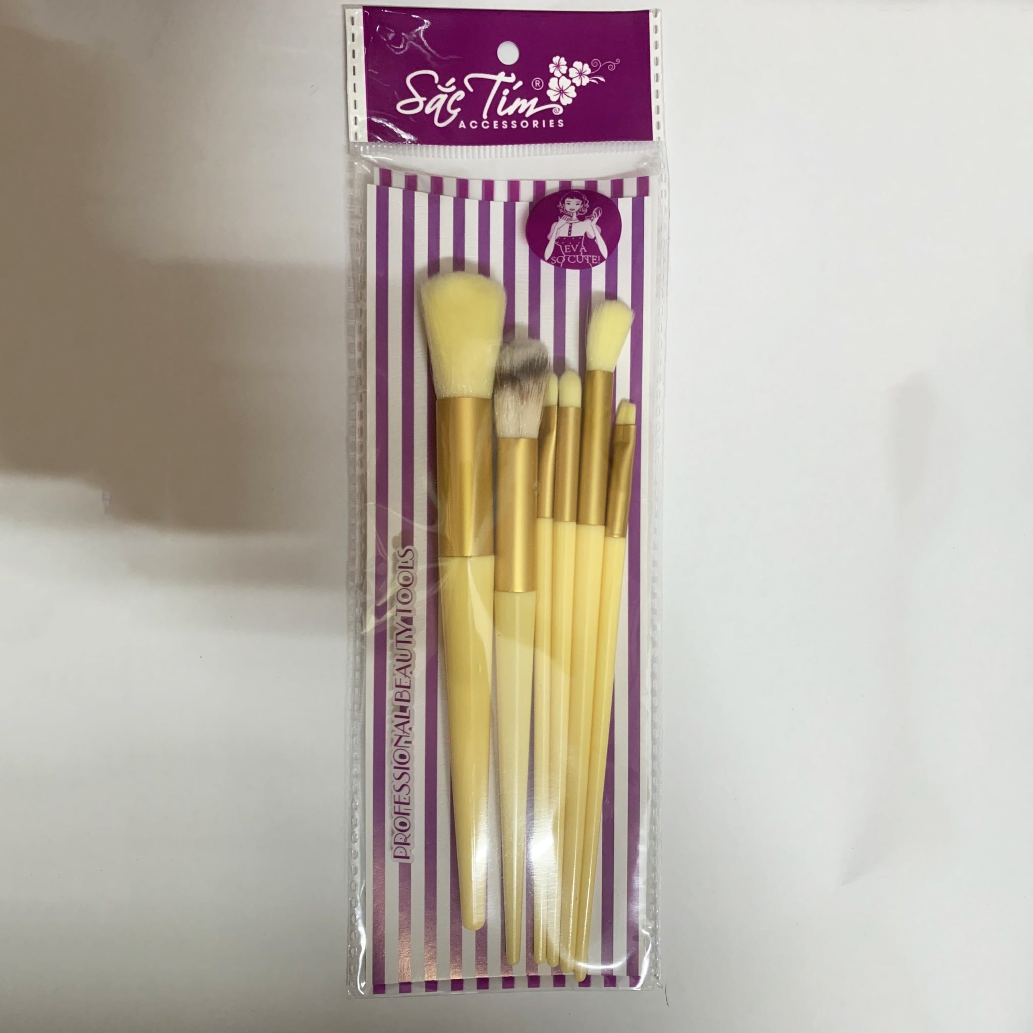 Sắc Tím Bộ cọ trang điểm dài 6 món 1