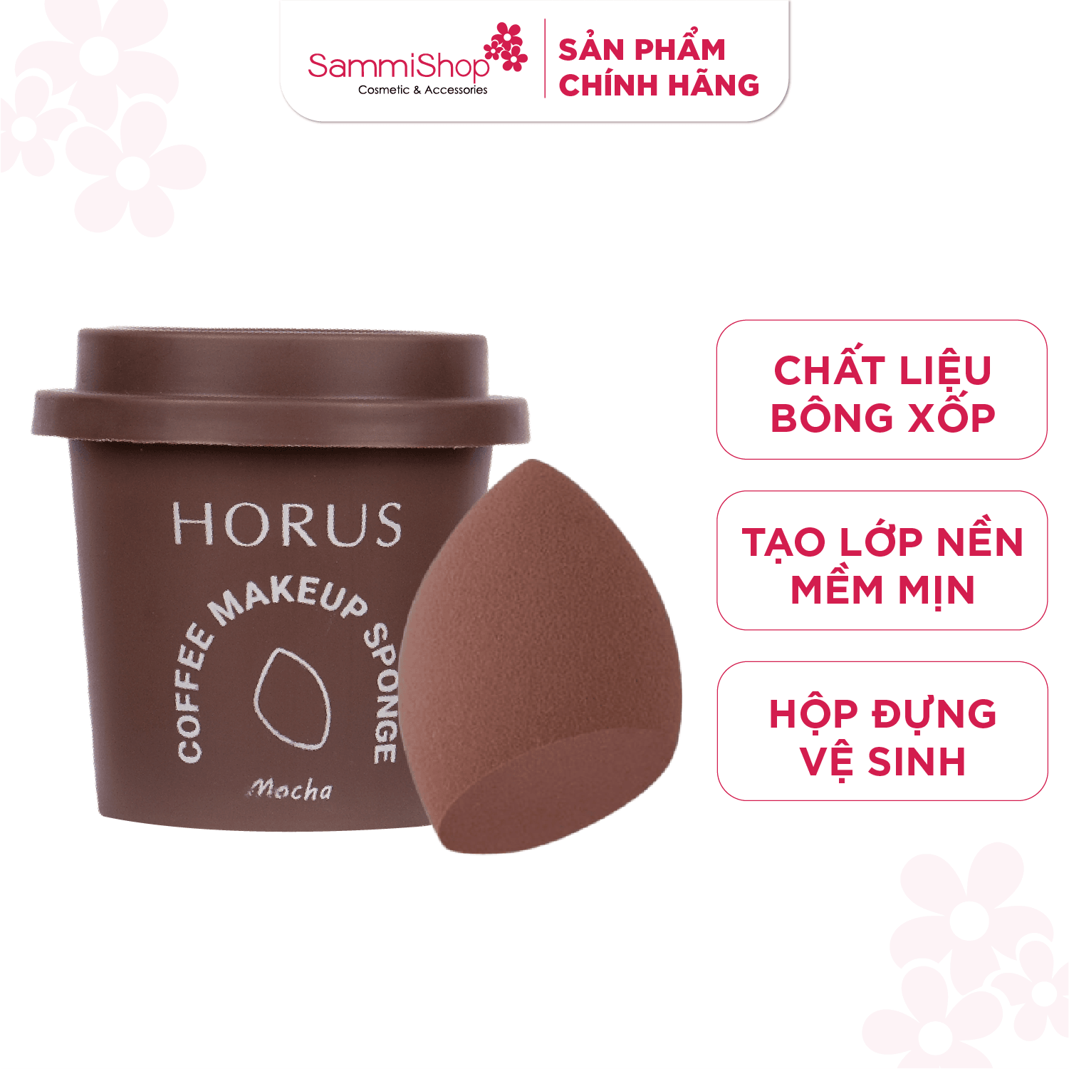 Horus Mút trang điểm Coffee Make Up Sponge 4