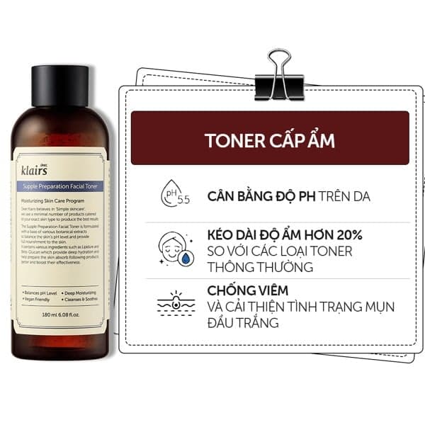 Dear, Klairs nước hoa hồng Supple Preparation Facial Toner 180ml thumb 4